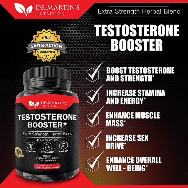 Extra Strength Testosterone Booster - Naturally Boost Your Stamina, Endurance, Strength & Energy for Men & Women - Burn Fat & Build Lean Muscle Mass Today