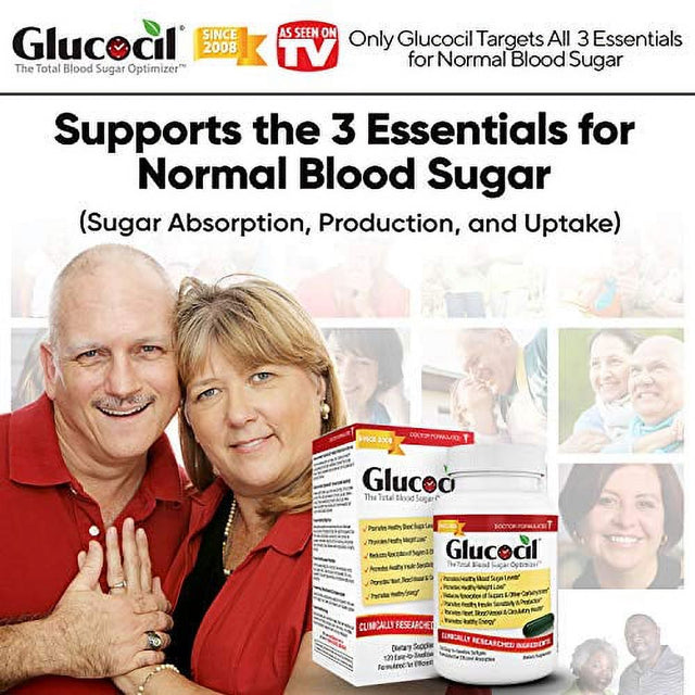 Glucocil – the Total Blood Sugar Optimizer, over 1 Million Bottles Sold, Premium Blood Sugar Support Supplement, Extra Strength Softgels*, Targets All 3 Essentials for Normal Blood Sugar, Si
