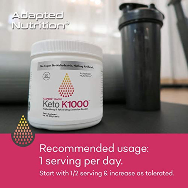 Hi-Lyte Keto K1000 Electrolyte Powder | Raspberry Lemon | Hydration Supplement Drink Mix | Boost Energy & Beat Leg Cramps | No Maltodextrin or Sugar | 50 Servings