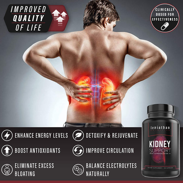 Leviathan Super Kidney Cleanse & Urinary Detox Formula | Optimal Kidney Health & Gallbladder Formula | Full Restore & Detox - Manage Kidney Stones | 120 Caps