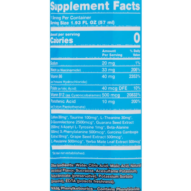 Eternal Energy Shot, Extra Strength, Berry 1.93 Oz, 12 Count