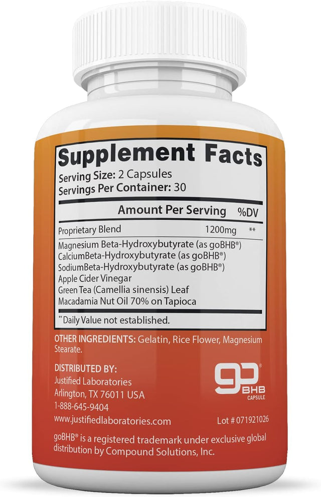 Justified Laboratories (2 Pack) Keto GT Max 1200MG Includes Apple Cider Vinegar Gobhb Exogenous Ketones Keto Pills Supplement Premium Ketosis Support for Men Women 120 Capsule
