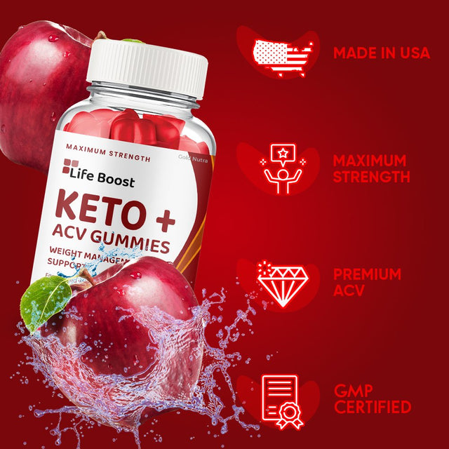 Life Boost Keto ACV Gummies Powerful Formula, Maximum Strength (2 Pack)