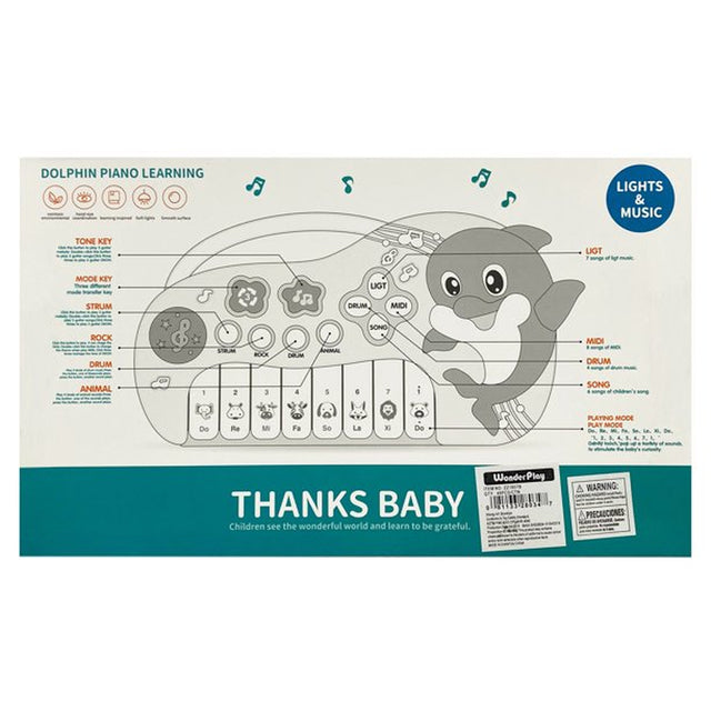 Gaia Organ Piano Magic Toy Learning & Education Baby Stories, New Early Education Puzzle Dolphin Music Electronic Toy Musical Instrument | Pink