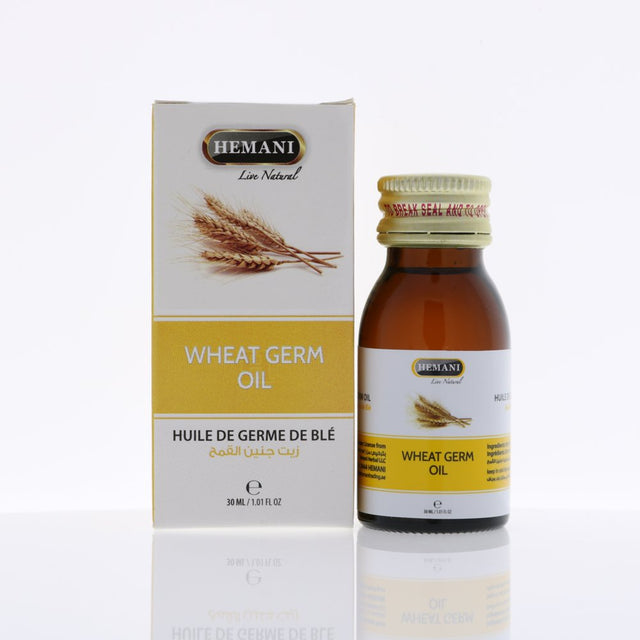 HEMANI Wheat Germ Oil 30Ml (1 FL OZ) - 100% Edible Oil - Essential Fatty Acid Dietary Supplement