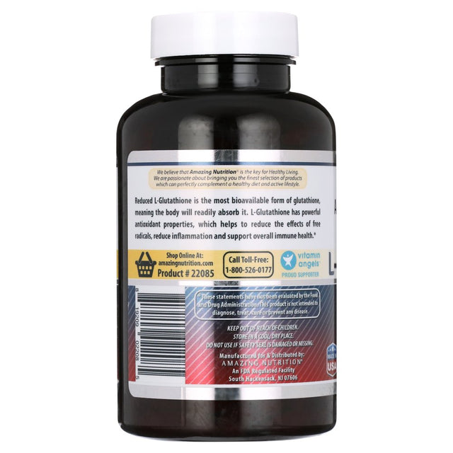 Amazing Formulas L-Glutathione, 500 Mg Veggie Capsules (120 Count)