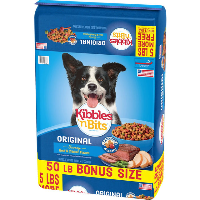 Kibbles 'N Bits Original Savory Beef & Chicken Flavors Dry Dog Food, 50-Pound