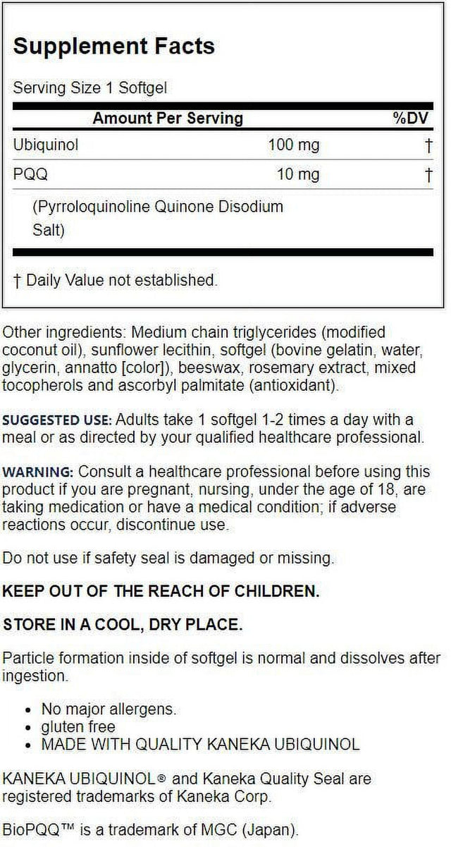 Jarrow Formulas Qh-Absorb + PQQ, 60 Softgels