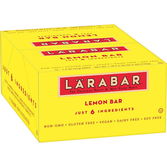 Larabar, Fruit & Nut Bar, Pecan Pie, Gluten Free, Vegan (16 Bars) & Gluten Free Bar, Lemon, Whole Food, Dairy Free Snacks, 1.6 Ounce (Pack of 16)