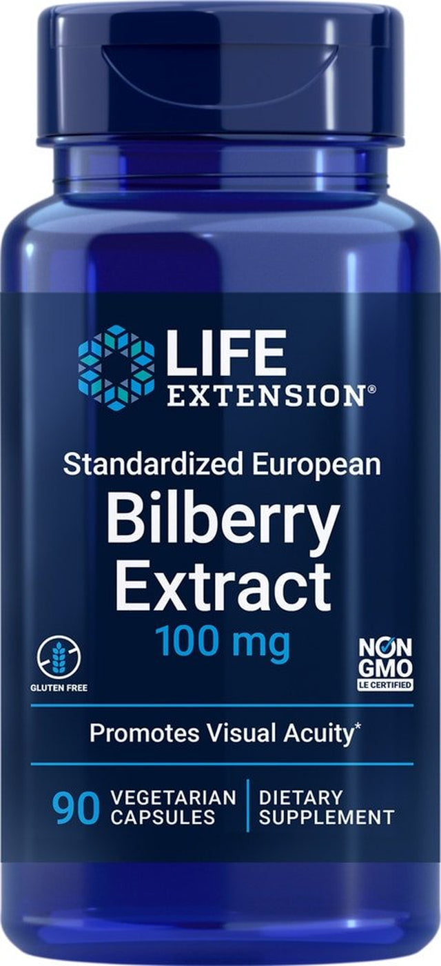 Life Extension Bilberry Extract -- 100 Mg - 90 Vegetarian Capsules
