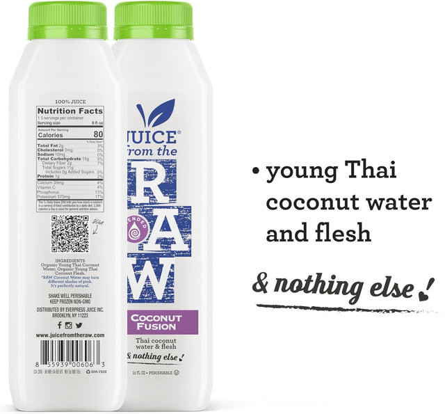 3-Day Juice Cleanse with Coconut Fusion + Shots by Juice from the RAW® - Most Popular Juice Cleanse/Detox / 100% Raw Cold-Pressed Juices (18 Bottles + 10 Shots)