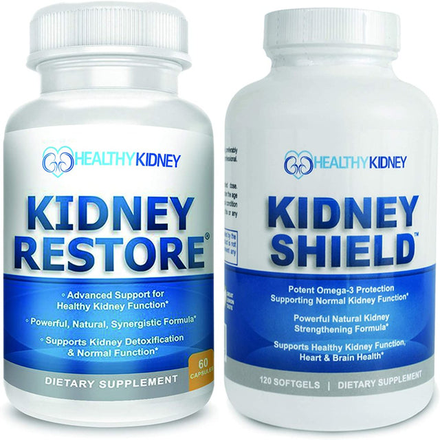 Healthy Kidney Kidney Shield + Kidney Restore Bundle: Kidney Support + Kidney Cleanse Supplements
