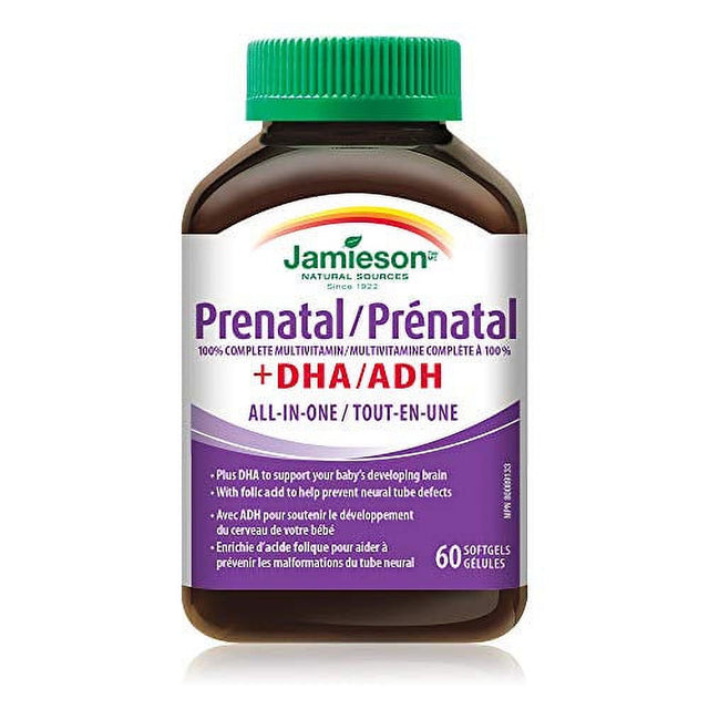 Jamieson PRENATAL Complete Multivitamin with DHA Supplement 60 Softgels