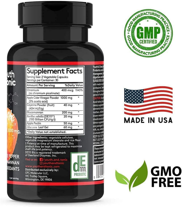 15 Day Colon Cleanse and Probiotic Enhanced Apple Cider Vinegar for Body Detox or to Break the Plateau | All Natural to Feel Lighter and Slender