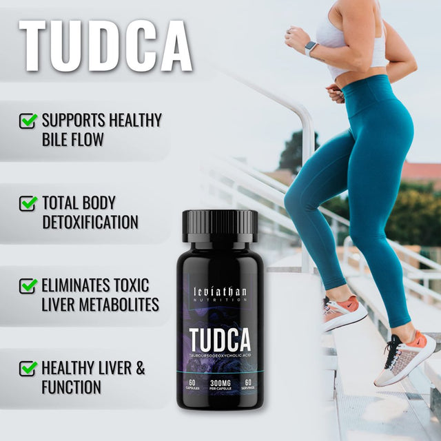 Leviathan Nutrition TUDCA Bile Salts 300Mg - Best Tudca Support for Liver Cleanse Detox and Repair, Kidney & Gut Health Liver Support Bile Acid Ox Bile Gallbladder Cleanse Tudca Supplement 60 Count