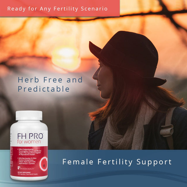 Fairhaven Health FH PRO for Women, Female Fertility Supplement and Prenatal Multivitamin to Support Regular Menstrual Cycles and Egg Health, 180 Vegetarian Capsules