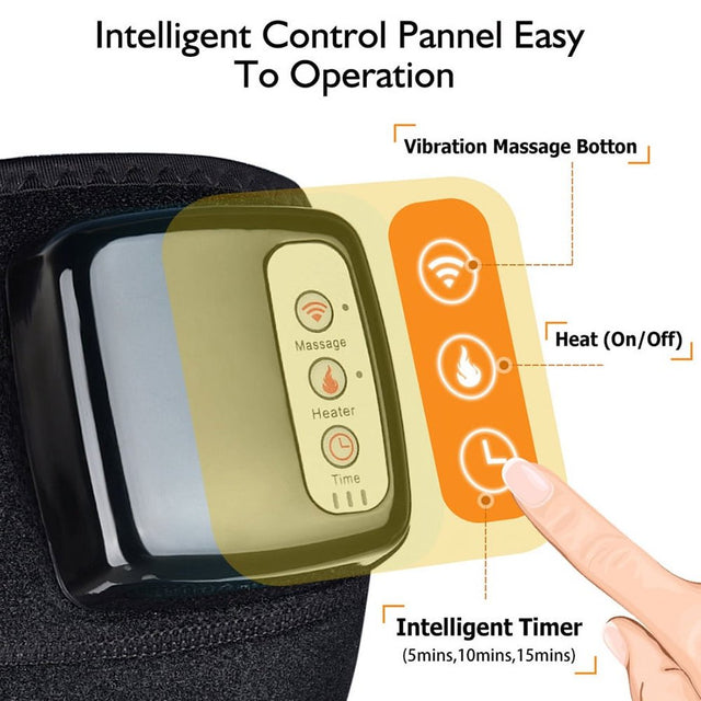 Heated and Vibration Massage Knee Brace Wrap for Knee Injury Cramps Arthritis Recovery Massager for Muscles Pain Relief