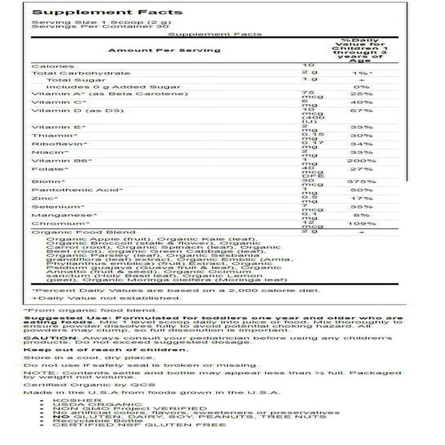 Garden of Life Kids Multivitamin Powder 2.11 Oz Pwdr