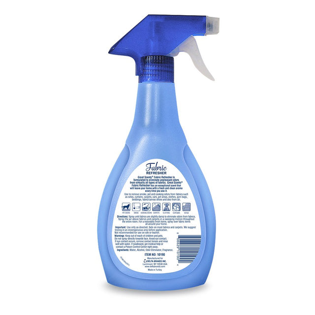 Great Scents Fabric Refresher. Removes Bad Odors from All Types of Fabrics. Advanced Formula. Fresh Scent. 14 Fl.Oz / 414 Ml