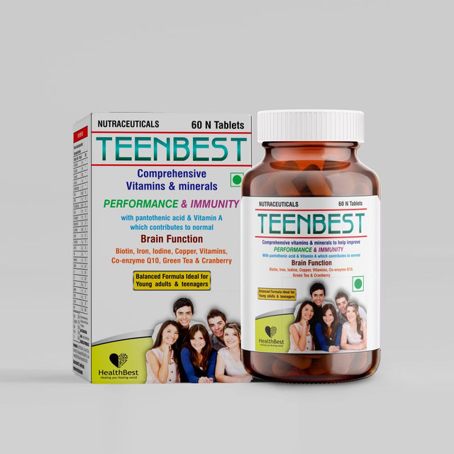 Healthbest Teenbest Multivitamin & Minerals Supplement for Teen | 60 Tablets
