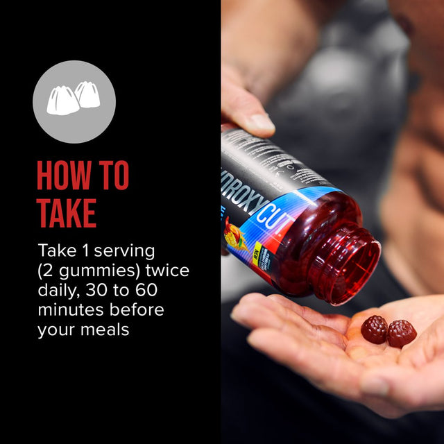 Hydroxycut Hardcore Ultra Shred Axivite Weight Loss Gummies, Thermogenic Supplement, Sweet Heat, 60 Ct