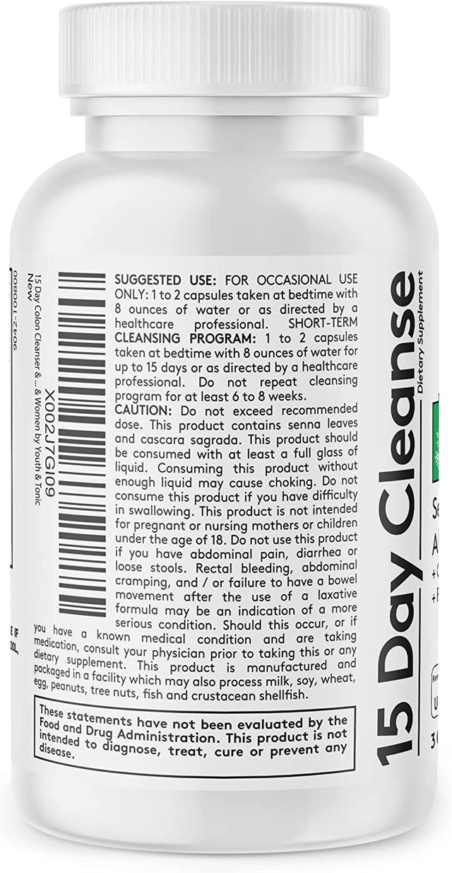 15 Day Colon Cleanse and Probiotic Enhanced Apple Cider Vinegar for Body Detox or to Break the Plateau | All Natural to Feel Lighter and Slender