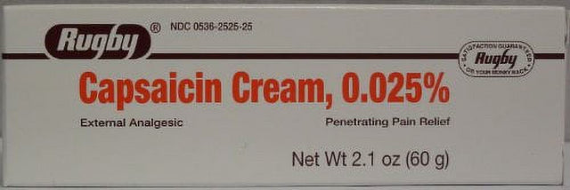 2 Pack Rugby Capsaicin Cream Pain Relief 0.025% 2.1 Oz Each