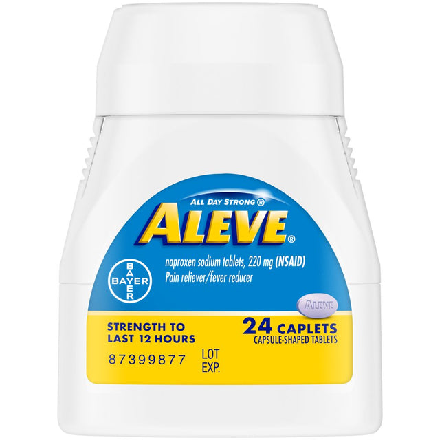 Aleve Caplets Naproxen Sodium Pain Reliever, 24 Count