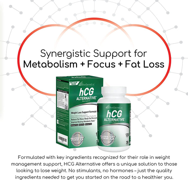 Hcg Alternative - Weight Loss Pills and Fat Burner for Men and Women - Boosts Metabolism Supports Healthy Diets - Alternative Formula - 30-Day Supply (120 Capsules per Bottle)