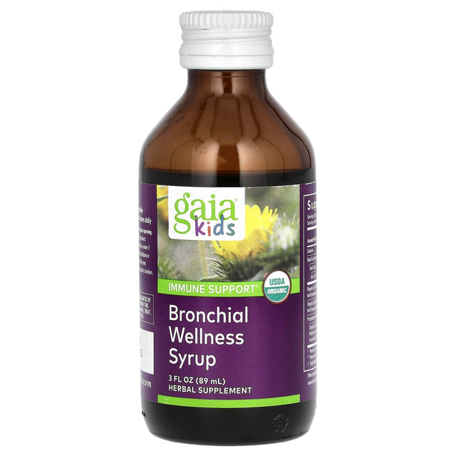 Gaia Kids Bronchial Wellness Alcohol-Free Liquid, Lemon, 3 Fl Oz