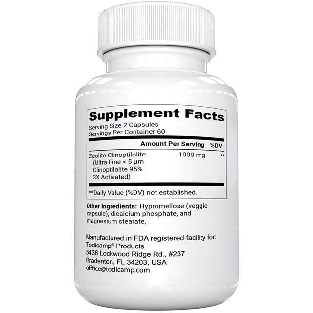 Full Body Detox Cleanse - Zeolite 120 Capsules Supplements Sorbolit by Todicamp - Colon Cleanse - Liver Cleanse Detox & Repair - Ultra Fine 1-2 �M 3X Activated Cleanser Detox