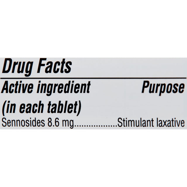 Equate Natural Vegetable Laxative, Sennosides Stimulant Stool Softener for Constipation, 100 Tablets