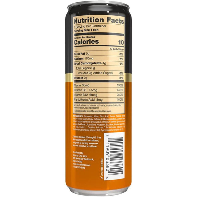 Focus Factor F29 Nootropic Focus + Energy Drink (Orange Flavor) – Sugar Free, Pack of 12 – Lightly Carbonated – 10 Calories per Serving – Nootropic Beverage