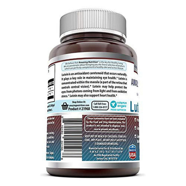Amazing Nutrition Amazing Formulas Lutein 40 Mg with Zeaxanthin 1600 Mcg- 60 Softgels