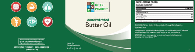 Green Pasture X-Factor High Vitamin Butter Oil, 8.1 Oz/240Ml - Unflavored