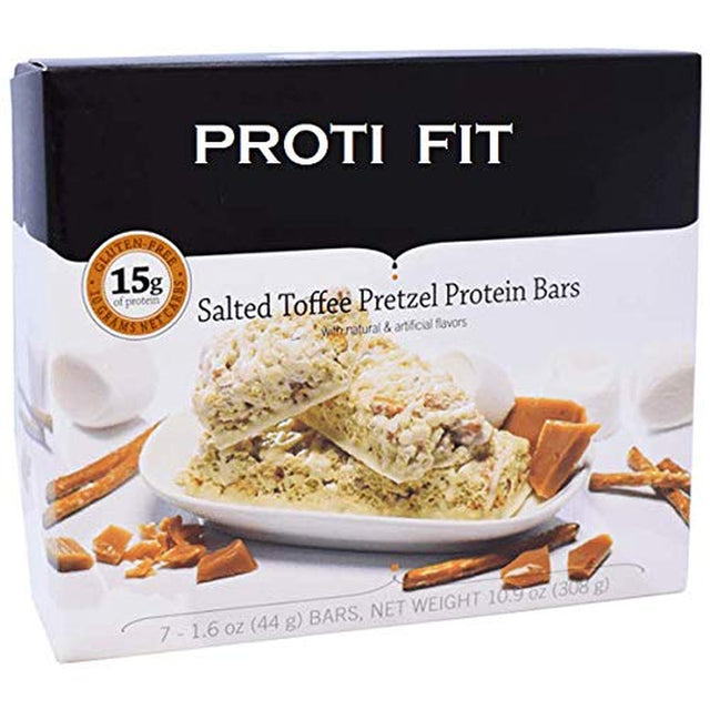 High Protein (Low Carb) 15 Grams of Protein Proti Fit Salted Toffee Pretzel Weight Loss Bar