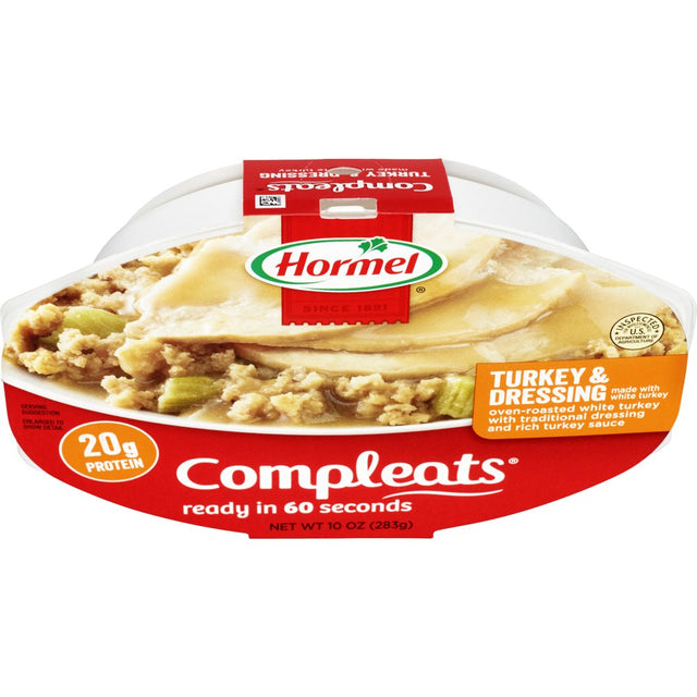 HORMEL COMPLEATS Turkey & Dressing, Shelf Stable, 10 Oz Plastic Tray