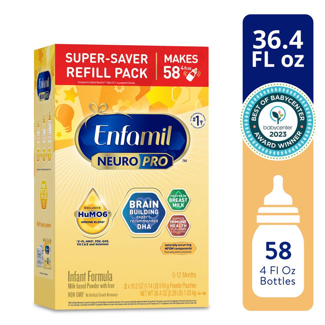 Enfamil Neuropro Baby Formula, Milk-Based Infant Nutrition, MFGM* 5-Year Benefit, Expert-Recommended Brain-Building Omega-3 DHA, Exclusive Humo6 Immune Blend, Non-Gmo, 36.4 Oz