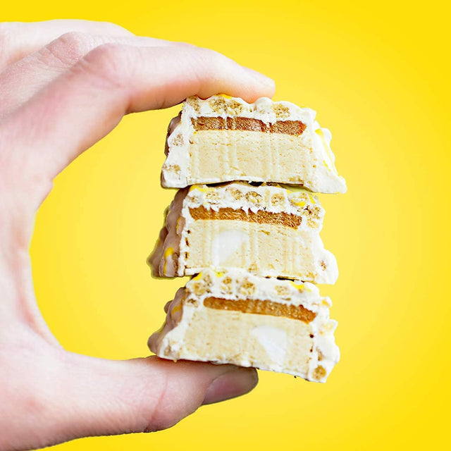 FITCRUNCH Snack Size Protein Bars, Designed by Robert Irvine, World’S Only 6-Layer Baked Bar, 3G of Sugar & Soft Cake Core (18 Bars, Lemon Cake)