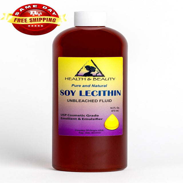 LECITHIN SOY UNBLEACHED FLUID LIQUID EMULSIFIER STABILIZER EMOLLIENT PURE 48 OZ