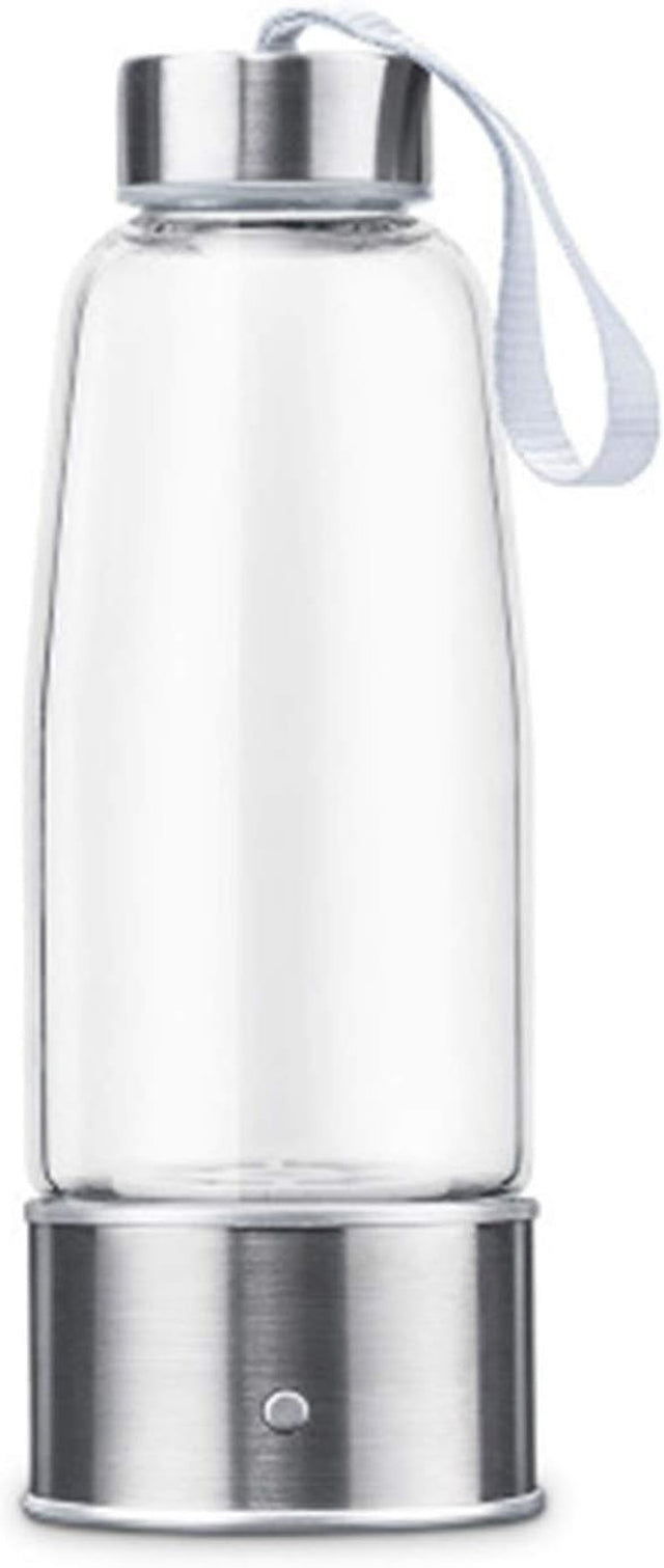 Portable 3 Minute Hydrogen-Rich Water Bottle Rechargeable High Concentration Hydrogen Generator Glass Bottle Anti-Aging Anti-Oxidation Alkaline Water Generator, 430Ml