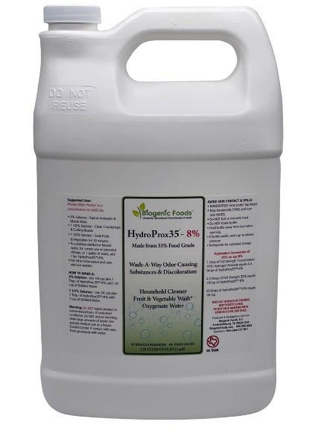 Hydroprox 35 - Pure 35% Food Grade Hydrogen Peroxide (Diluted to 8% for Un-Restricted Shipping)