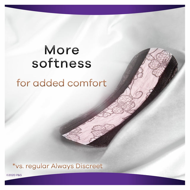 Always Discreet Boutique Incontinence Liners, Very Light Absorbency, Long Length, 32 Count