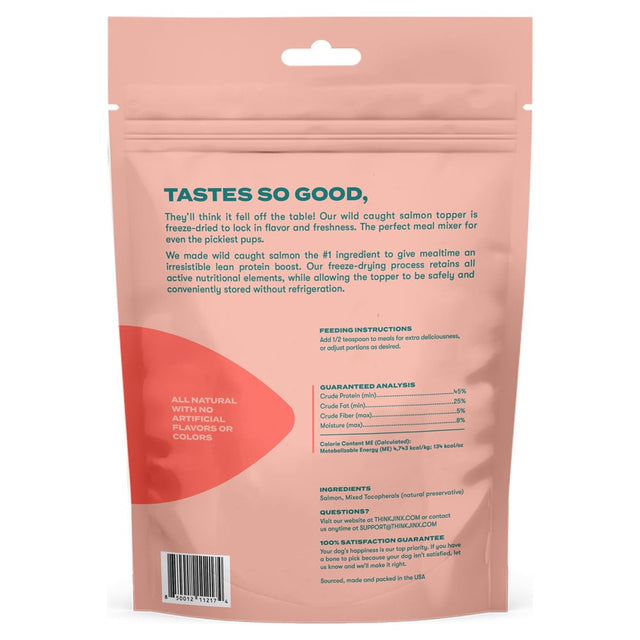 Jinx Salmon on Top Flavor Boosting Freeze-Dried Meal Topper, All-Natural Dry Dog Food, 3 Oz Bag