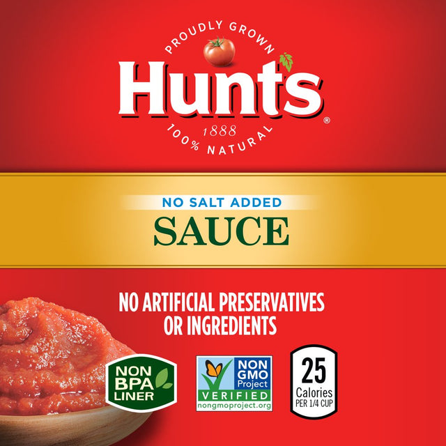 Hunt'S No Salt Added Tomato Sauce 8 Oz Can