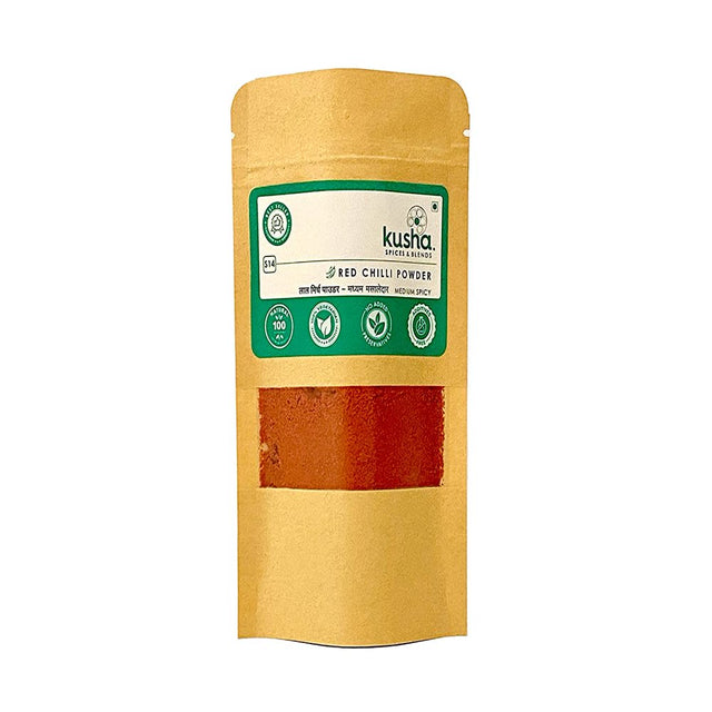 Kusha Spices & Blends Red Chilli Powder Medium Spicy 100% Natural Finely Ground