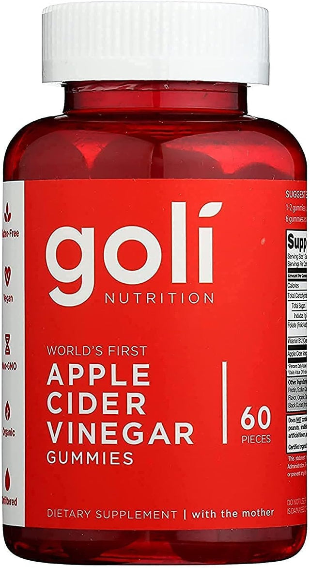 Goli Nutrition World'S First Apple Cider Vinegar Gummies 60 Count, 60 Count