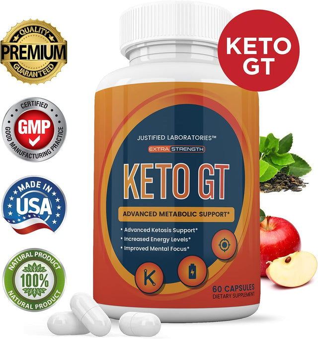 Keto GT Advanced Includes Apple Cider Vinegar Gobhb Exogenous Ketones Keto Pills Supplement Premium Ketosis Support for Men Women 60 Capsules