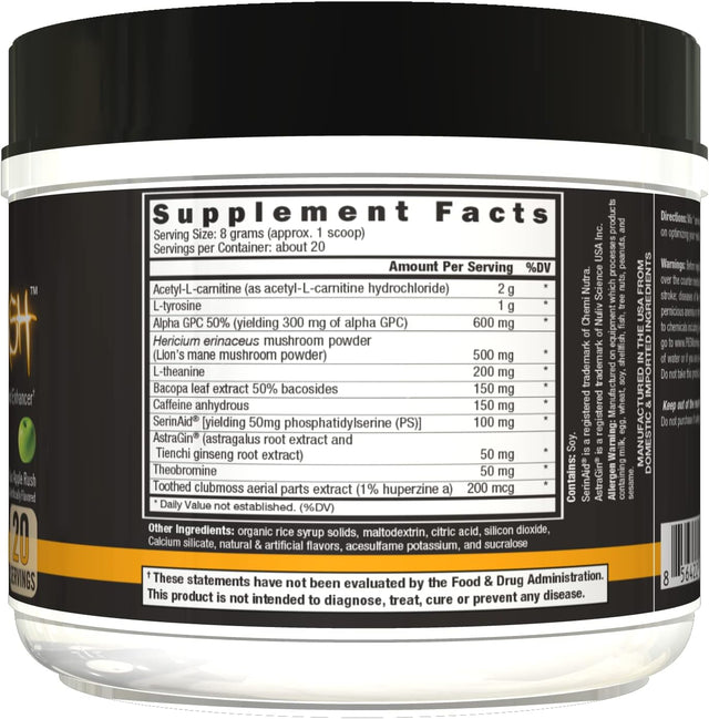 CONTROLLED LABS Orange Brainwash Powder, Enhanced Energy, Focus, and Mental Cognition, 20 Servings Brainnootropic, Helps Increase Stamina and Endurance