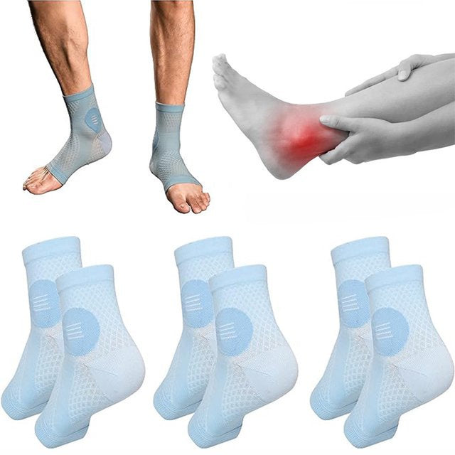 Neuropathy Socks for Women Men,3Pairs Soothe Compression Socks for Neuropathy Pain(Light Blue-Xl)